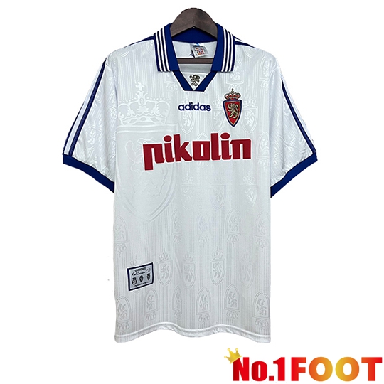 Real Zaragoza Retro Home Soccer Jersey 1997/1998