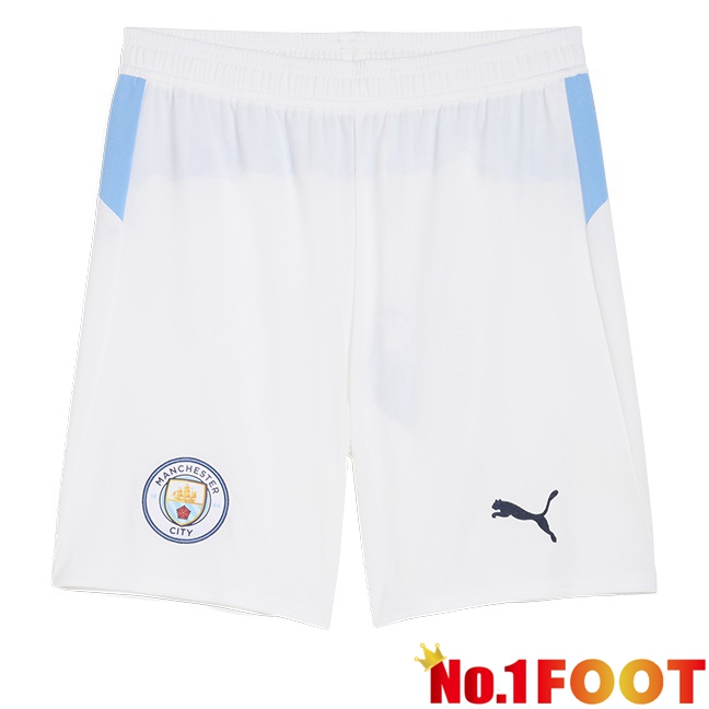 Manchester City Home Soccer Shorts White 2025/2026