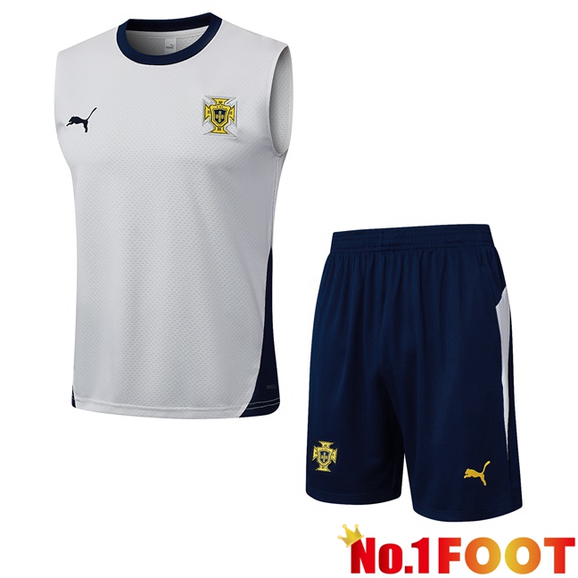 Portugal Gilet Soccer + Shorts Grey 2025/2026