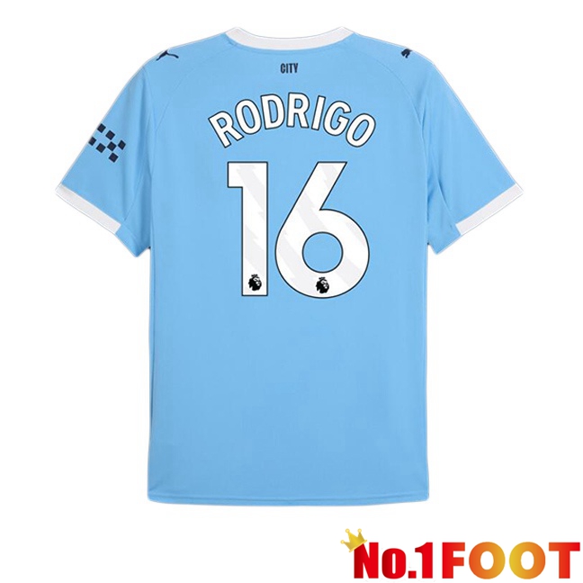 Manchester City (Rodrigo 16) Home Soccer Jersey Blue 2025/2026