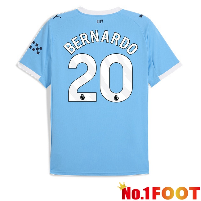 Manchester City (Bernardo Silva 20) Home Soccer Jersey Blue 2025/2026