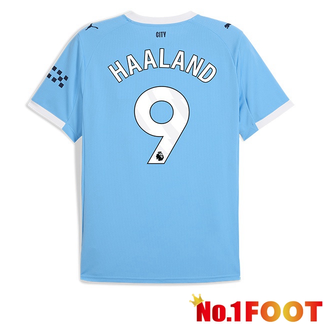 Manchester City (Erling Haaland 9) Home Soccer Jersey Blue 2025/2026