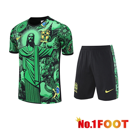 Brazil Kids kit Training T Shirt Green/Black 2025/2026
