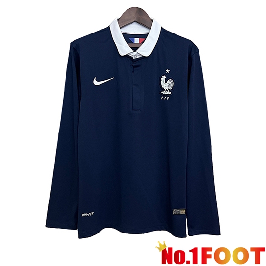France Retro Home Soccer Jersey Long sleeve 2014
