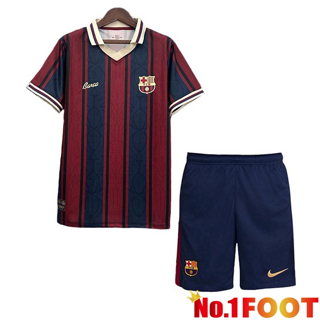 FC Barcelona Kids Soccer Jersey 125th Anniversary Edition Blue Royal Red