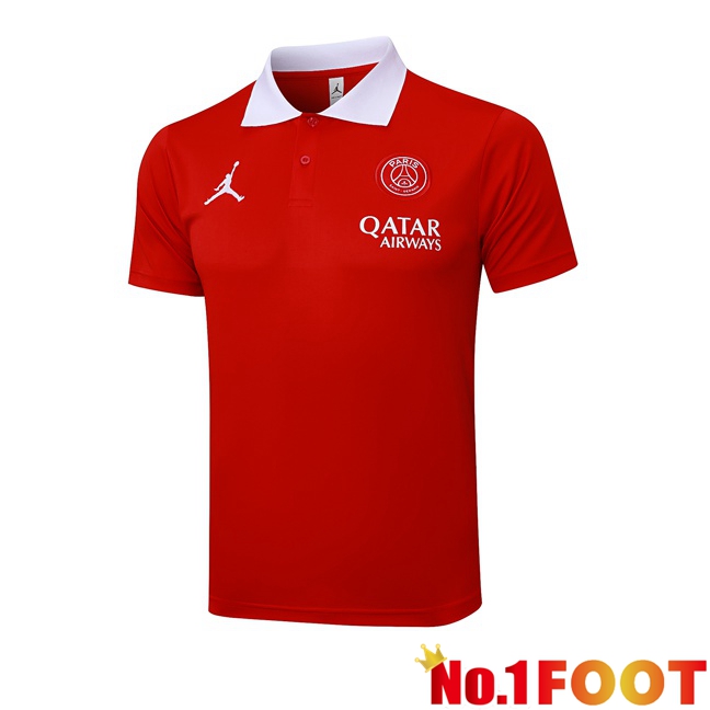 Jordan Paris PSG Soccer Polo Red 2025/2026