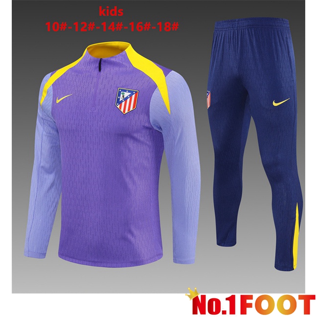 Atletico Madrid Kids kit Training Tracksuit Purple 2025/2026