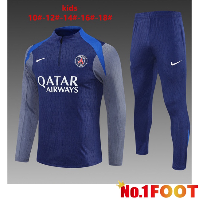 Paris PSG Kids kit Training Tracksuit Blue Royal 2025/2026