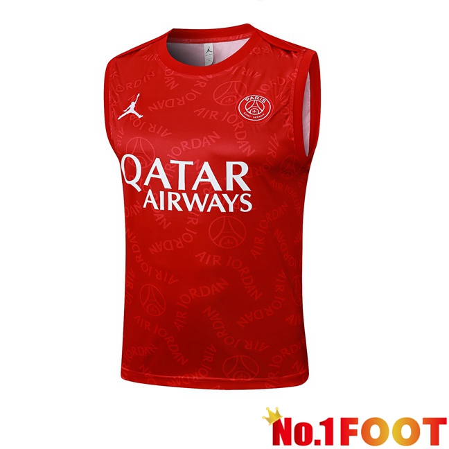 Jordan Paris PSG Gilet Soccer Red 2025/2026