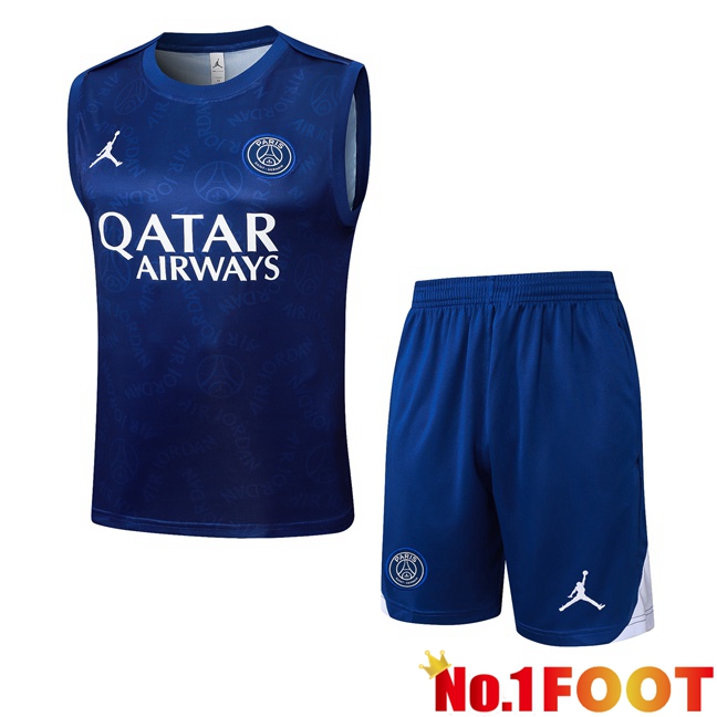 Jordan Paris PSG Gilet Soccer + Shorts Blue Royal 2025/2026