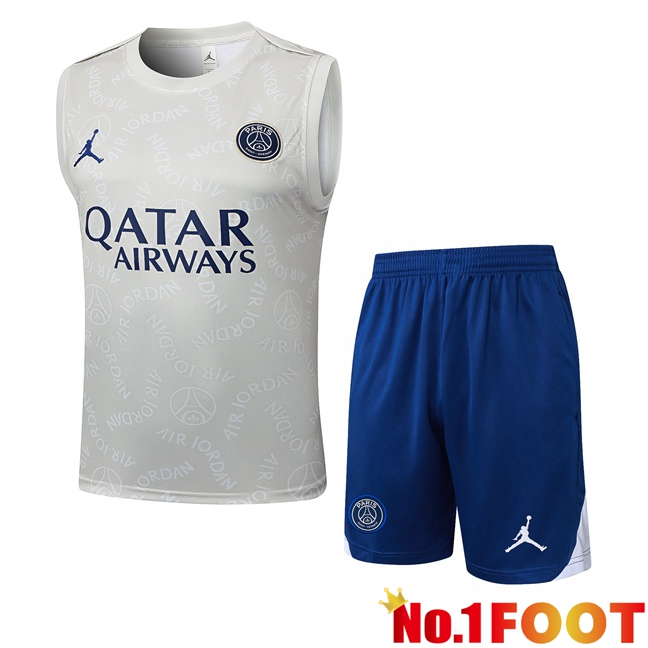 Jordan Paris PSG Gilet Soccer + Shorts Grey 2025/2026