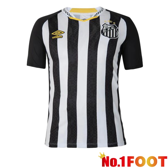 Santos FC Away Soccer Jersey White Black 2025/2026
