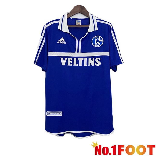Schalke 04 Retro Home Soccer Jersey Blue 2001-2002