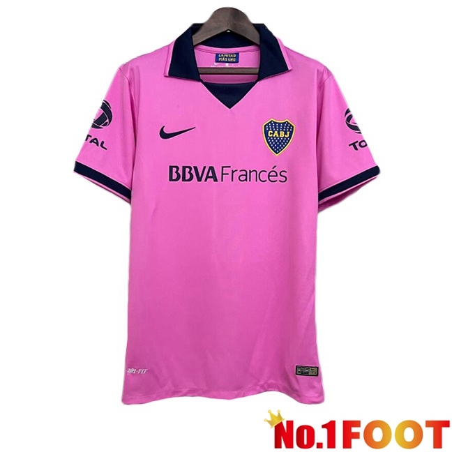 Boca Juniors Retro Away Soccer Jersey Pink 2013-2014