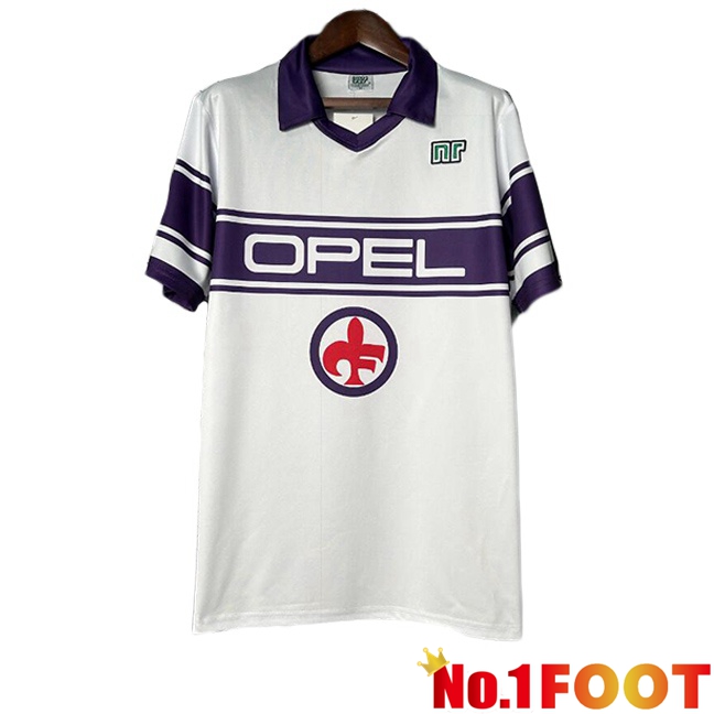ACF Fiorentina Retro Away Soccer Jersey White 1983-1985