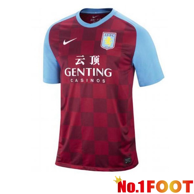 Aston Villa Retro Home Soccer Jersey Red 2011-2012