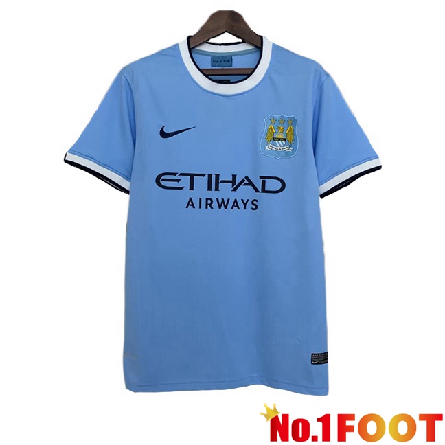 Manchester City Retro Home Soccer Jersey Blue 2013-2014