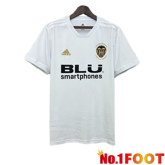 Valencia CF Retro Home Soccer Jersey White 2018-2019