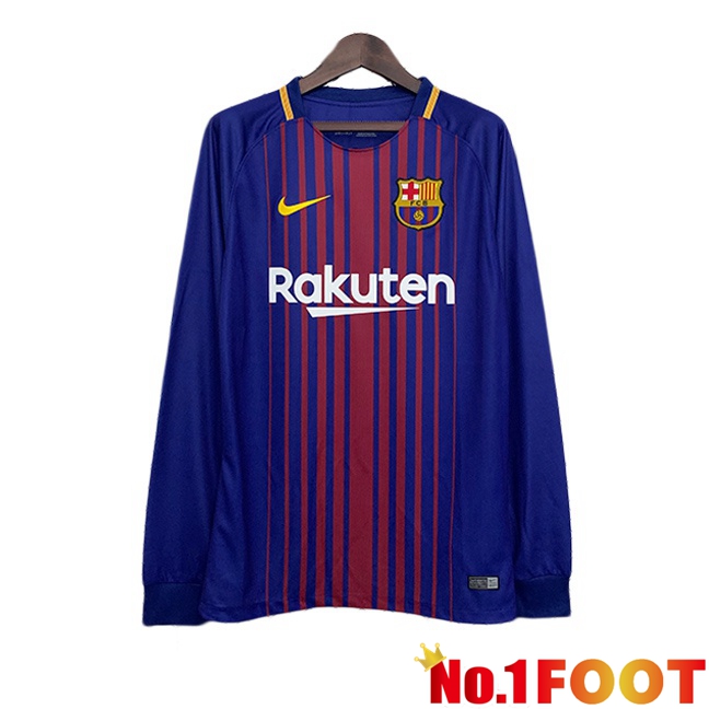 FC Barcelona Retro Home Soccer Jersey Long sleeve Blue Red 2017-2018