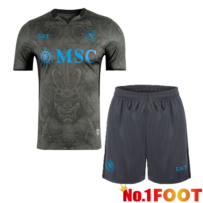 SSC Napoli Kids Third Soccer Jersey Grey 2024/2025