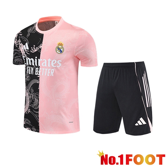 kit Training T Shirt Real Madrid Kids Black/Pink/White 2025/2026