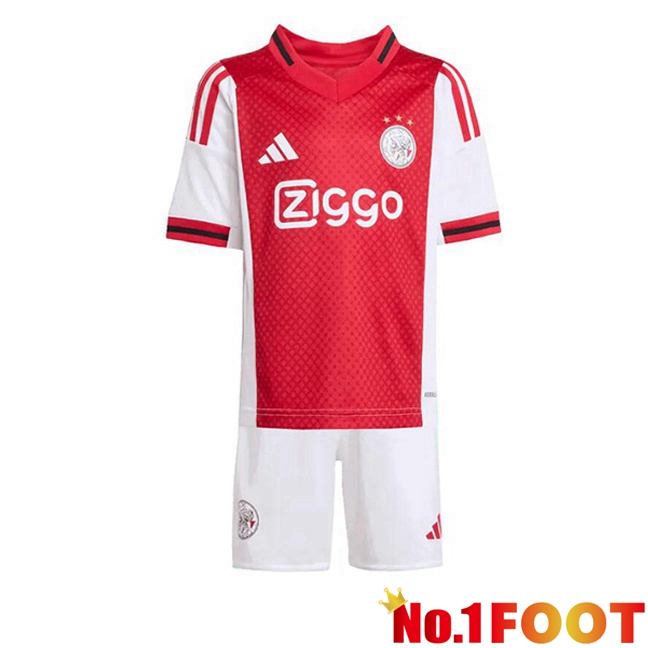 Soccer Jersey AFC Ajax Kids Home Red White 2025/2026