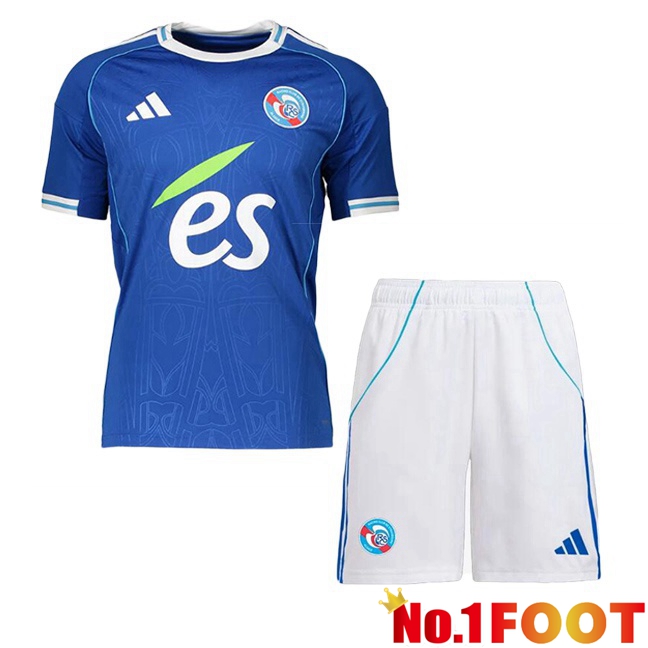 Soccer Jersey RC Strasbourg Alsace Kids Home Blue 2025/2026