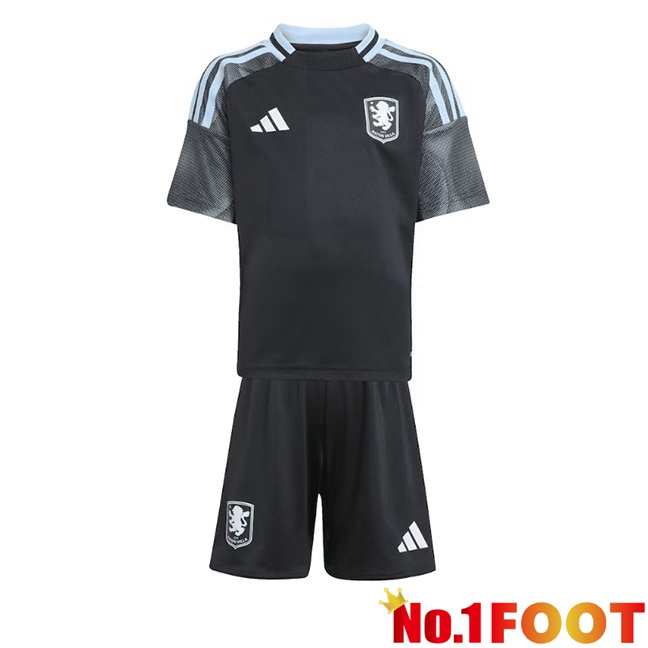 Soccer Jersey Aston Villa Kids Away Black 2025/2026