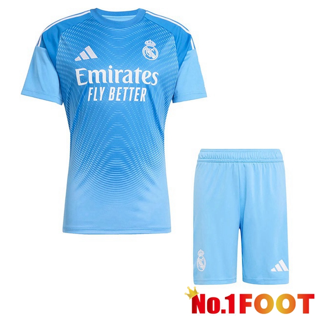 Soccer Jersey Real Madrid Kids Goalkeeper Blue 2025/2026