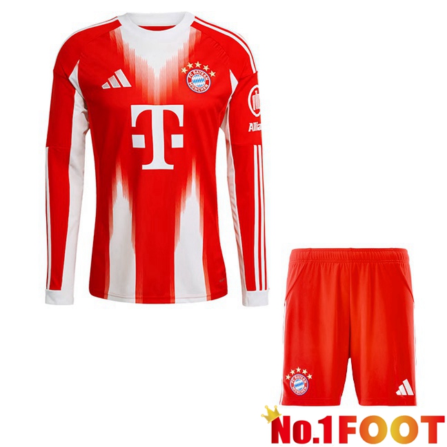 Soccer Jersey Bayern Munich Kids Home Long sleeve Red 2025/2026