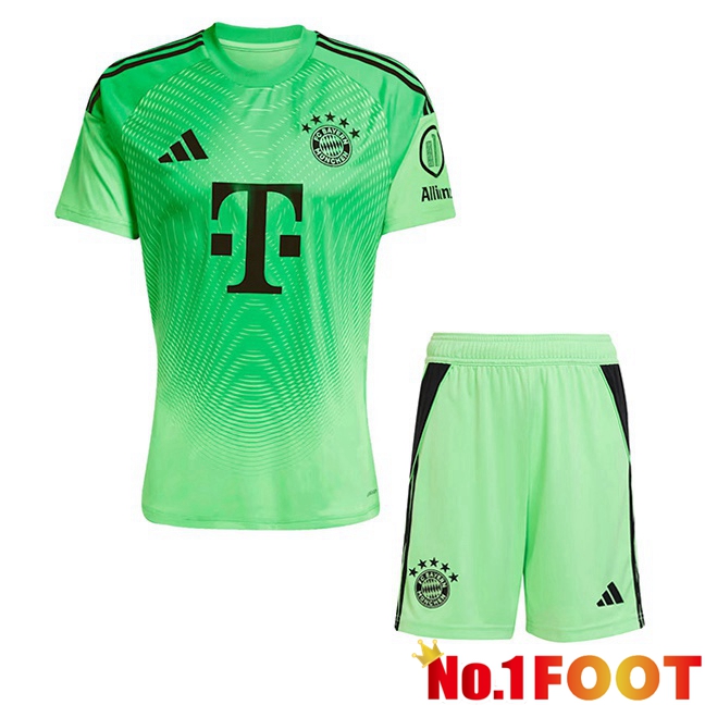 Soccer Jersey Bayern Munich Kids Goalkeeper Green 2025/2026