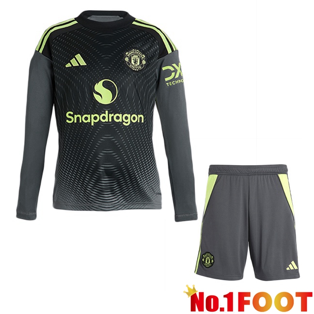 Soccer Jersey Manchester United Kids Goalkeeper Long sleeve Black 2025/2026