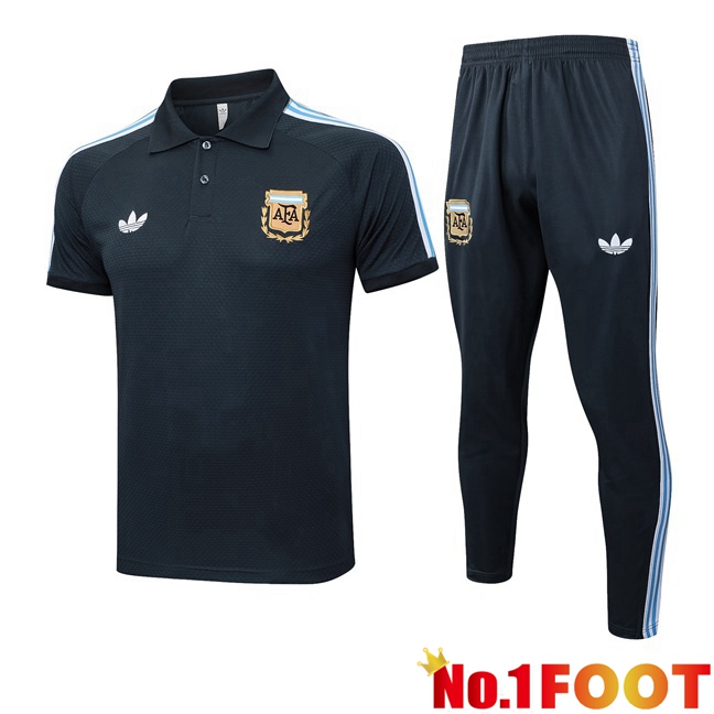 Soccer Polo Argentina + Training Pants Grey 2025/2026