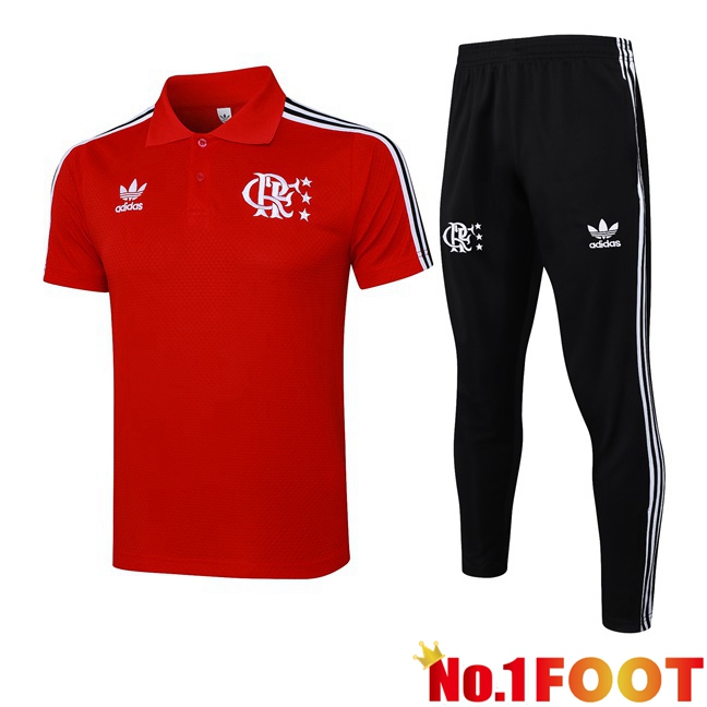 Soccer Polo Flamengo + Training Pants Red 2025/2026