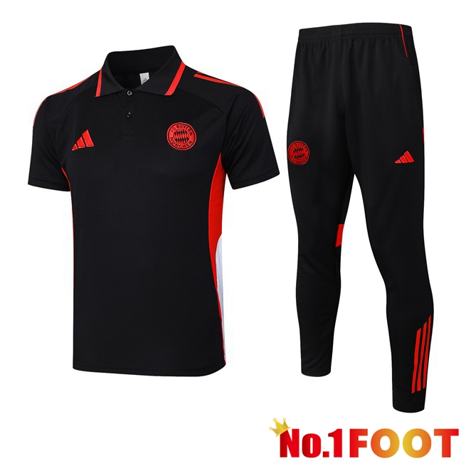 Soccer Polo Bayern Munich + Training Pants Black 2025/2026