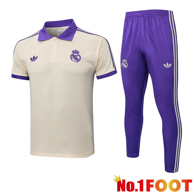 Soccer Polo Real Madrid + Training Pants Yellow 2025/2026