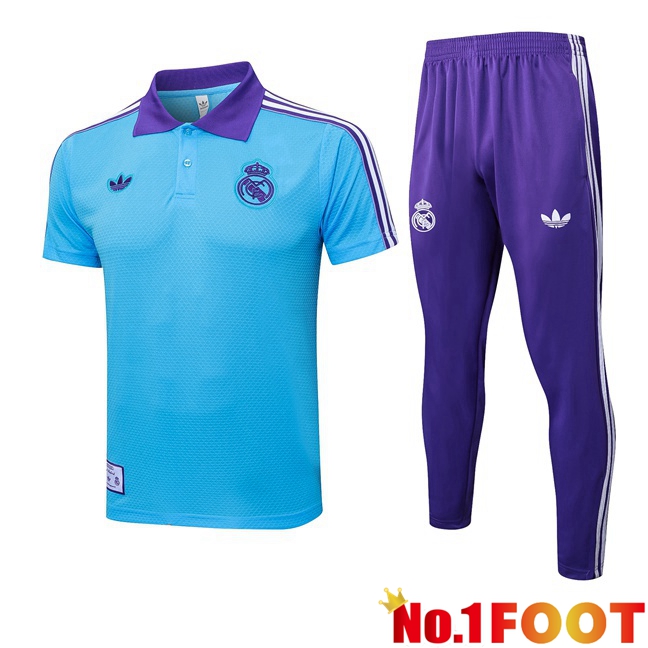 Soccer Polo Real Madrid + Training Pants Blue 2025/2026