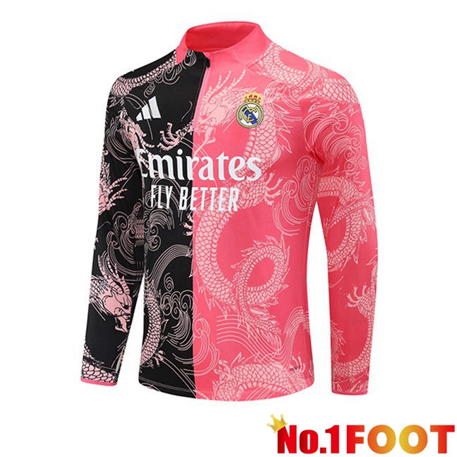 Training Sweatshirt Real Madrid Pink Black 2025/2026