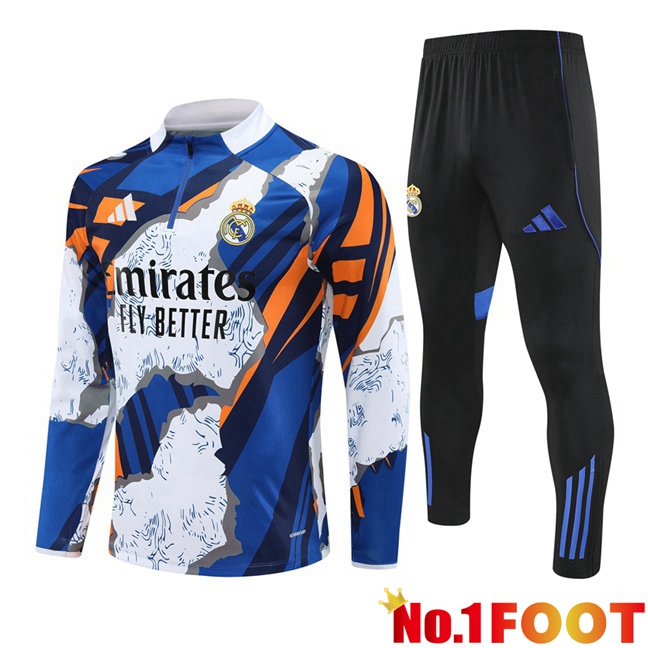 kit Training Tracksuit Real Madrid Blue White 2025/2026