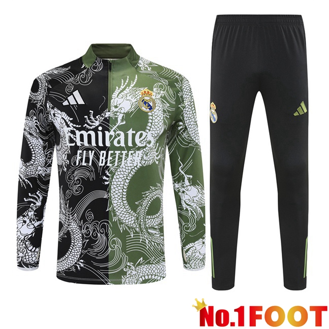 kit Training Tracksuit Real Madrid Black Green 2025/2026