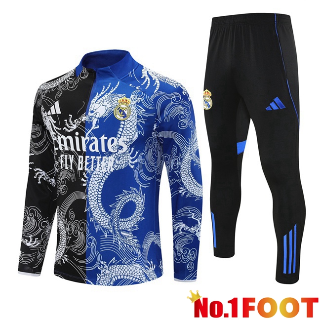 kit Training Tracksuit Real Madrid Black Blue 2025/2026