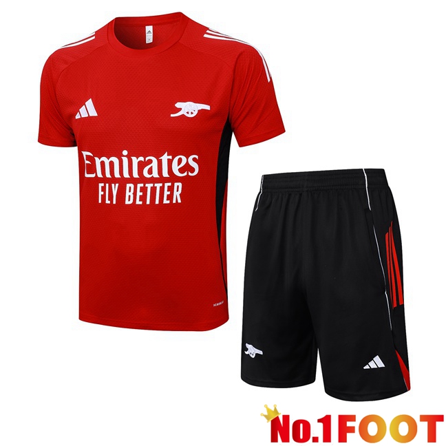 kit Training T Shirt Arsenal + Shorts Red 2025/2026