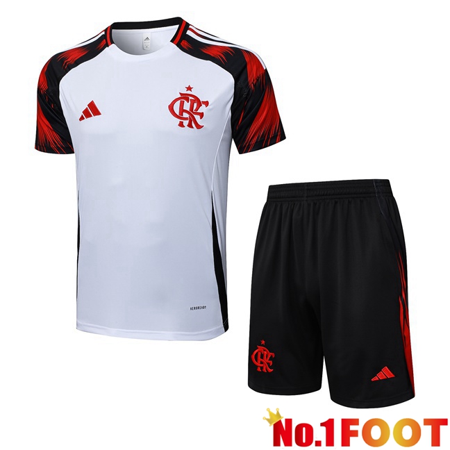 kit Training T Shirt Flamengo + Shorts White 2025/2026