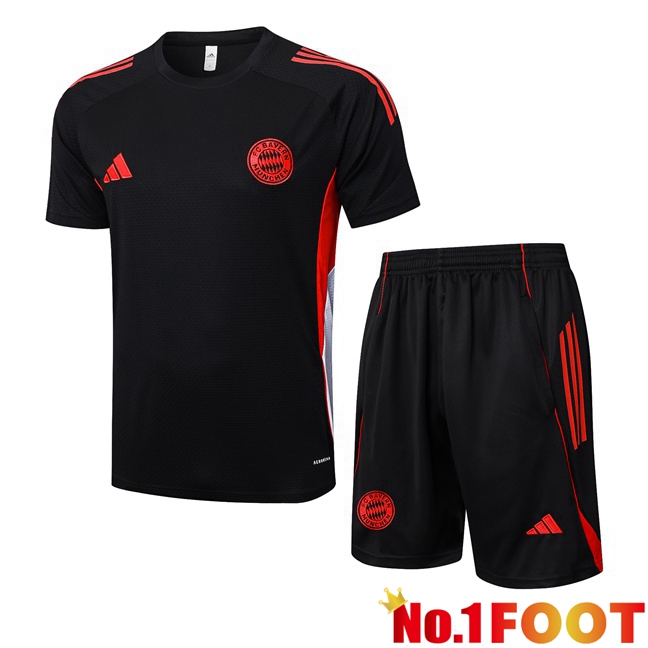 kit Training T Shirt Bayern Munich + Shorts Black 2025/2026