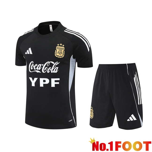 kit Training T Shirt Argentina + Shorts Black 2025/2026