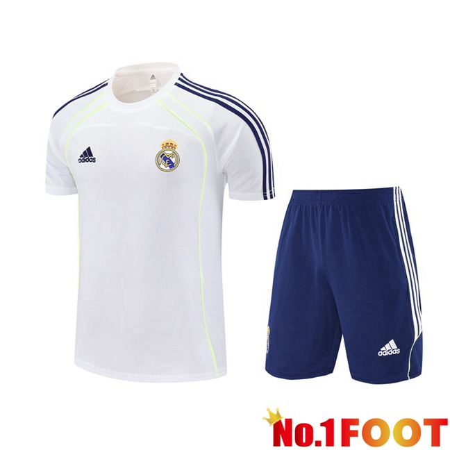 kit Training T Shirt Real Madrid + Shorts White 2025/2026