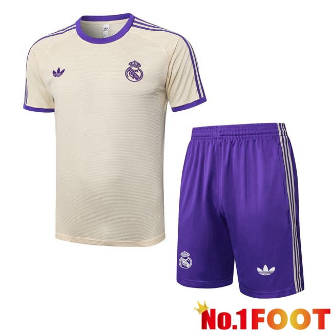 kit Training T Shirt Real Madrid + Shorts Yellow 2025/2026