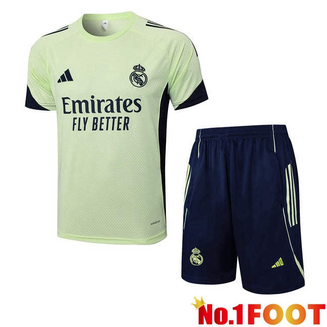 kit Training T Shirt Real Madrid + Shorts Green 2025/2026