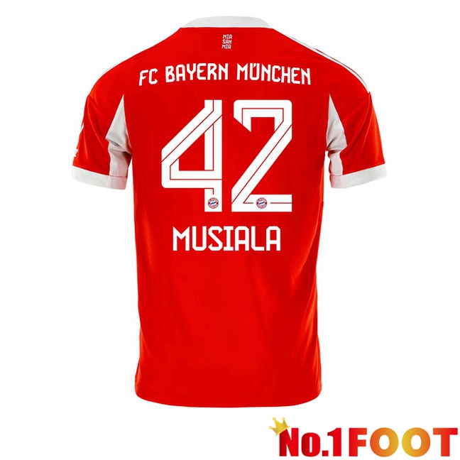 Soccer Jersey Bayern Munich (Musiala 42) Home Red 2025/2026