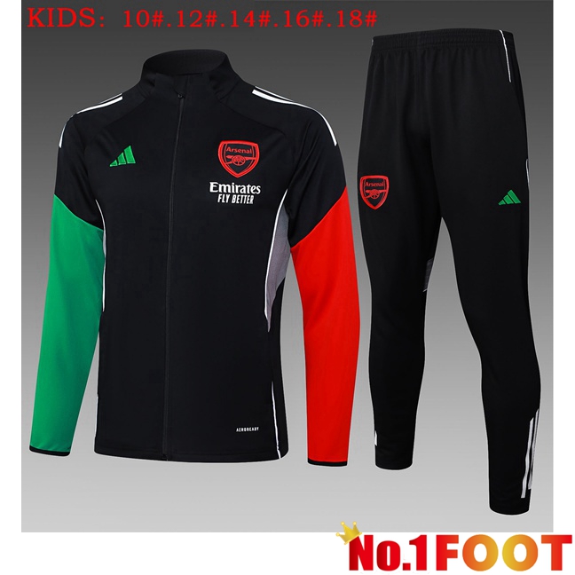 kit Training Tracksuit - Training Jacket Arsenal Kids Black Red Green 2025/2026
